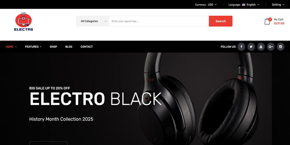 Electro – Electronics, Gadgets & Tech Accessories eCommerce HTML Template
