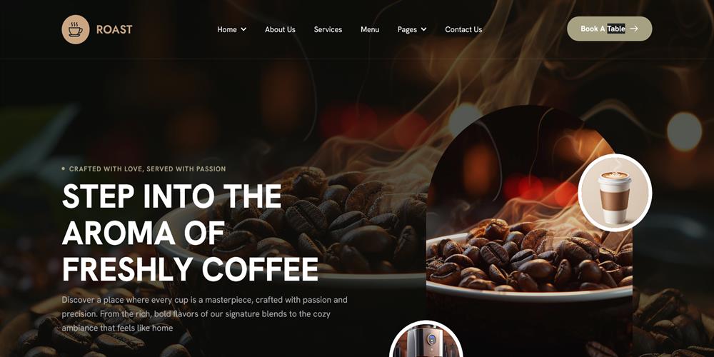 Roast – Coffee Shop, Café & Specialty Coffee HTML Template