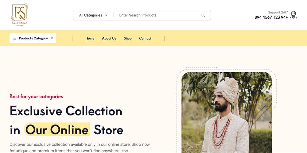 RajaSahab – Multipurpose eCommerce, Fashion & Accessories HTML Template