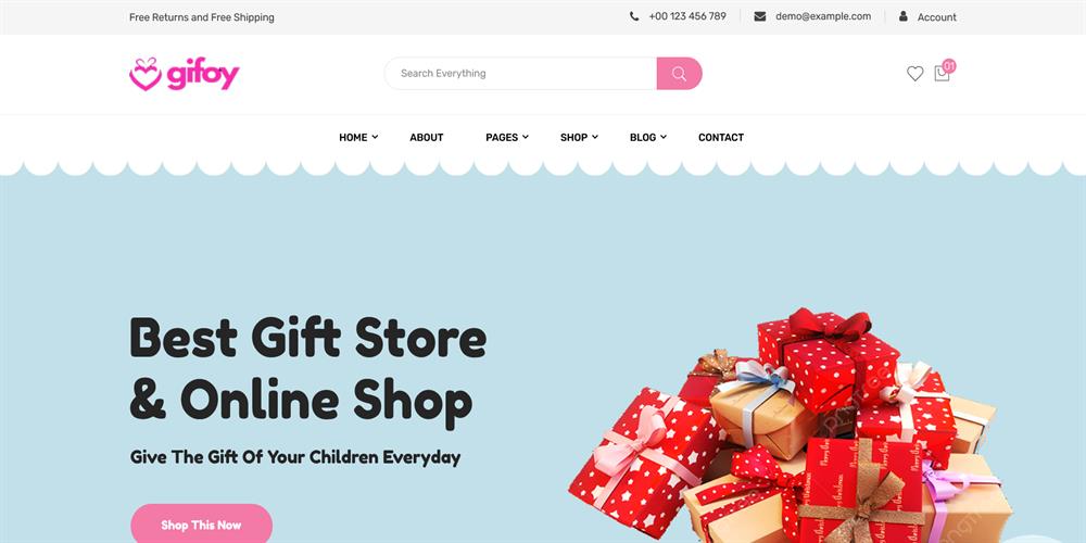 Modern Gift Shop – Personalized Gifts, Online Store & Celebration Theme Template