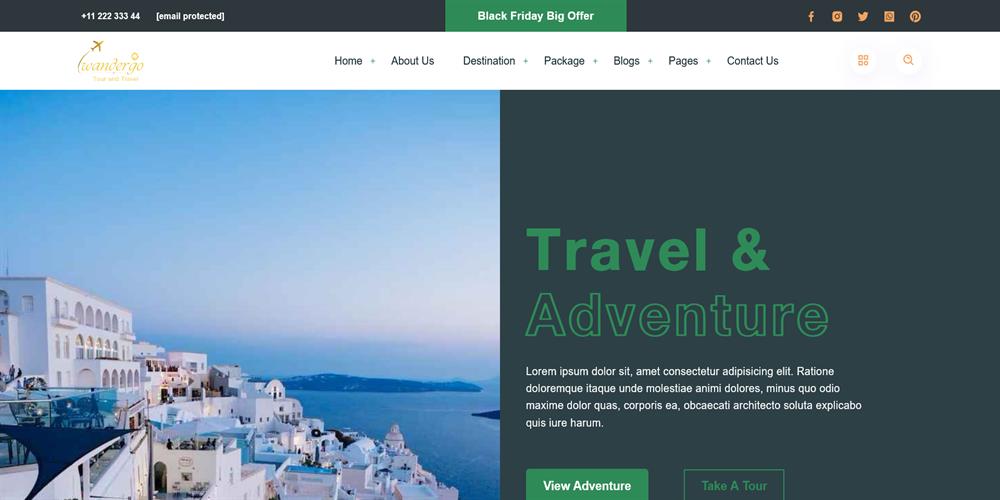 WonderGo – Travel, Tours & Adventure Exploring HTML5 Template