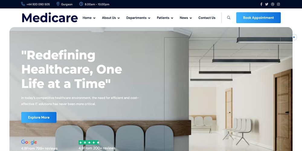 MediCare Hospital – Modern Medical Center, Clinic & Healthcare Services HTML Template