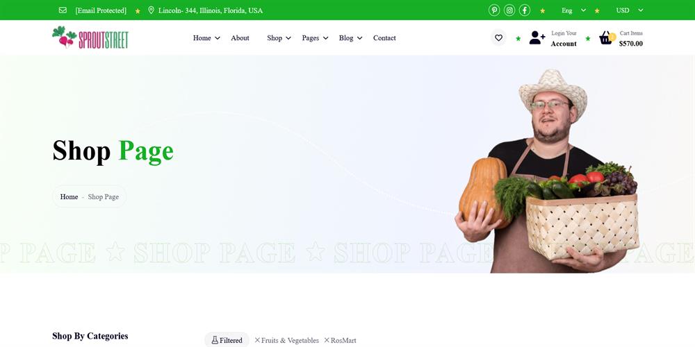 Sprout Street – Fresh Vegetable Store & Organic Produce eCommerce HTML5 Template