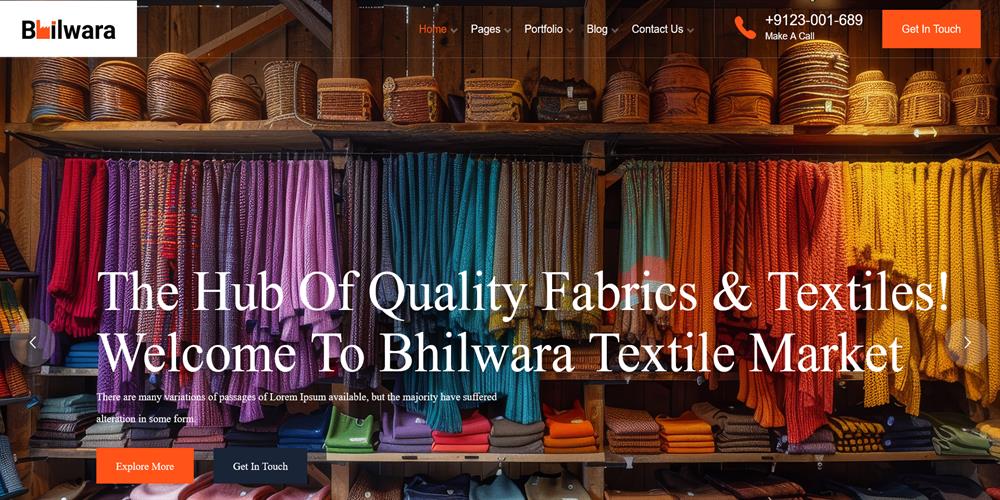 BhilwaraTex – Bhilwara Textile Market & Fabric Store HTML5 Template